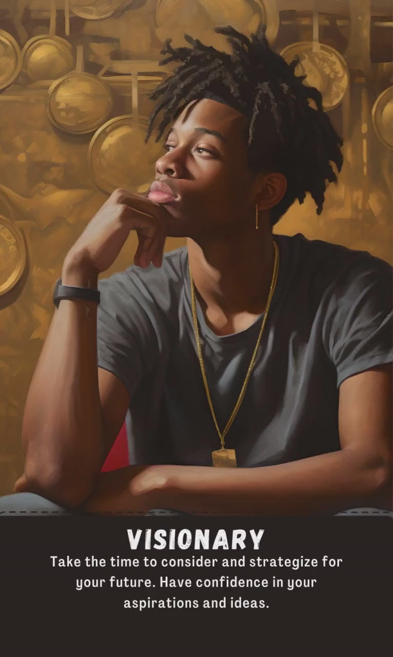 Oracle Card Deck | 54 Tarot Size Cards Ancestral Messages |  Black People African American Divination Cards With Meaning