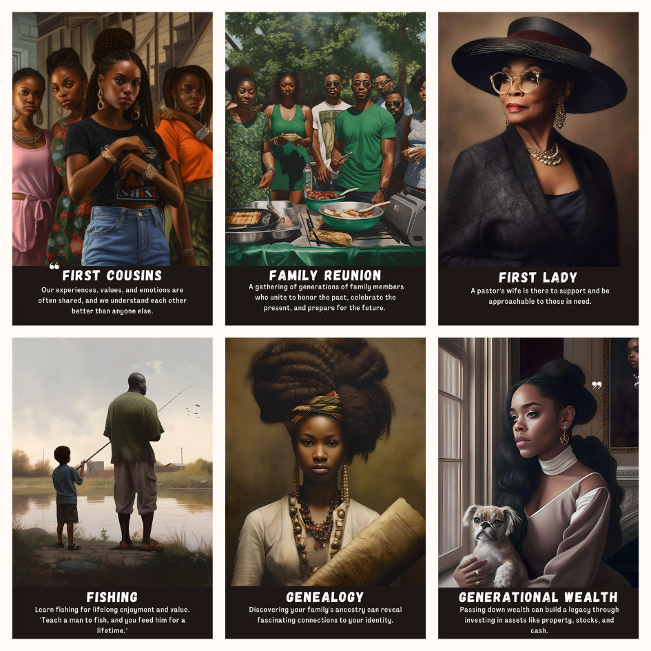 Oracle Card Deck | 54 Tarot Size Cards Ancestral Messages | Black People Art Oracle Cards With Meaning