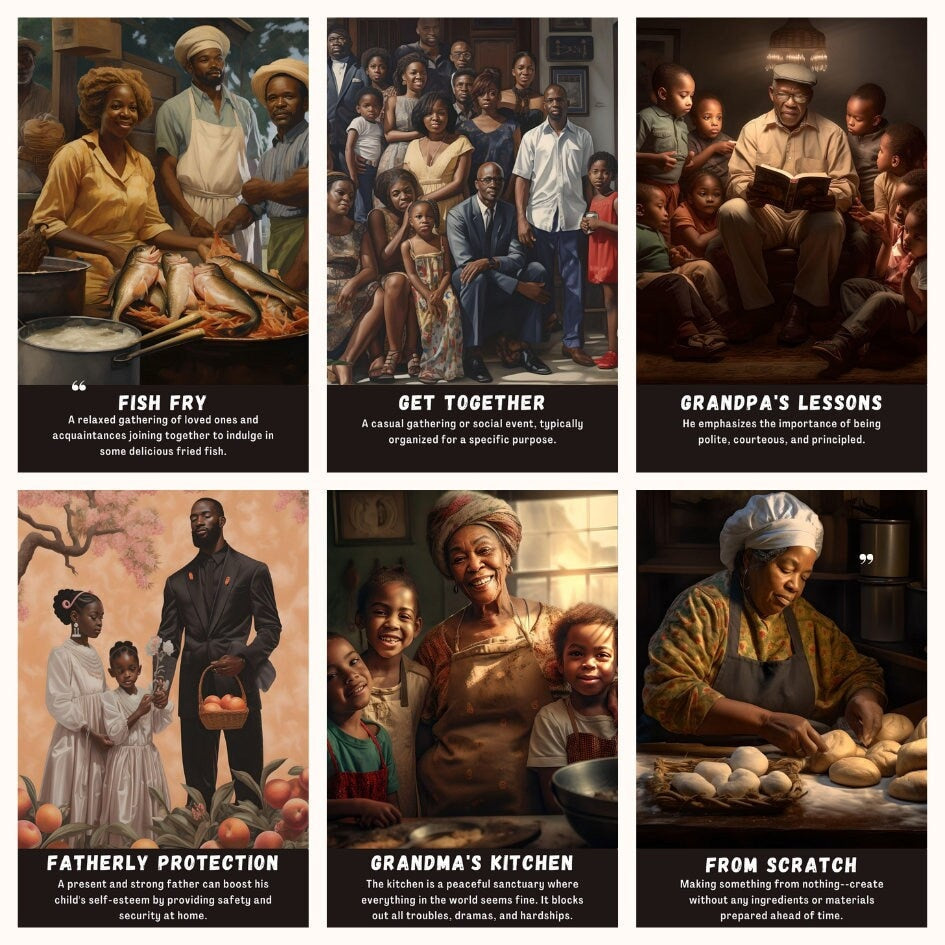 Oracle Card Deck | 54 Tarot Size Cards Ancestral Messages | Black People Art Oracle Cards With Meaning