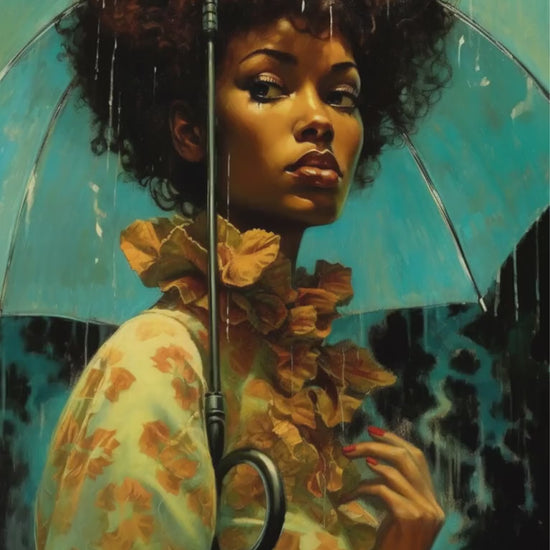 Umbrella Oracle Card Deck | 30 Tarot Sized Cards | Divine Feminine Messages | Black African American Divination Cards