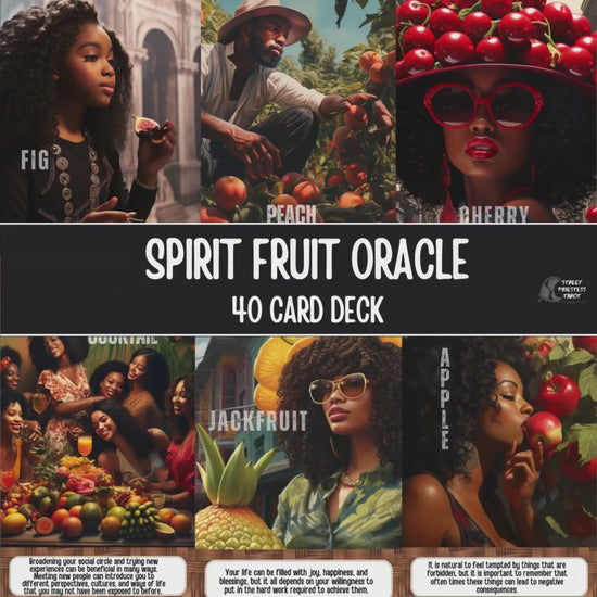 Spirit Fruit Oracle Card Deck | 40 Tarot Size Cards Spiritual Messages | Black African American Divination Cards With Meaning