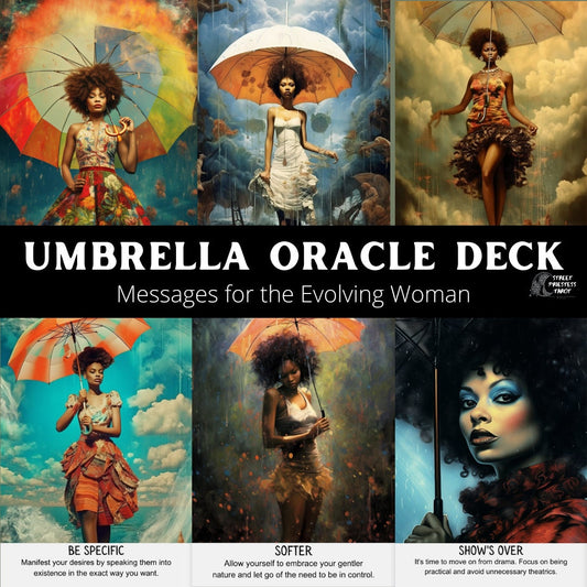 Umbrella Oracle Card Deck | 30 Card Black Tarot African American Divination Cards With Meaning