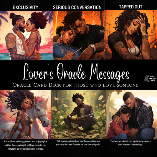 Lovers Oracle Card Deck | Relationship, Love Messages | 41 Large Size Oracle Cards | Black People African American Divination