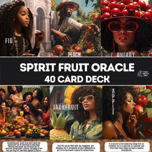 Spirit Fruit Oracle Card Deck | 40 Tarot Size Cards Spiritual Messages | Black African American Divination Cards With Meaning